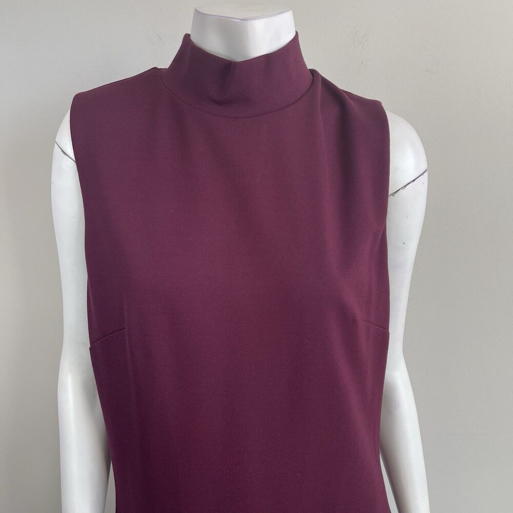 WHBM AURA Collection Sleeveless Sculpting Sheath Dress 14 Burgundy Career Office - Picture 3 of 14